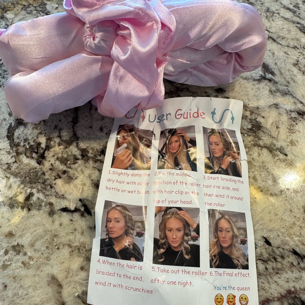 Pink Satin Hair Roller by Unknown Brand